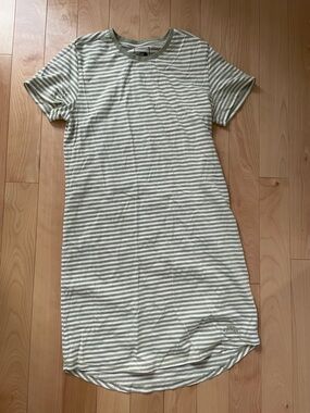 The North Face Green and White Striped Women's T-Shirt Dress
